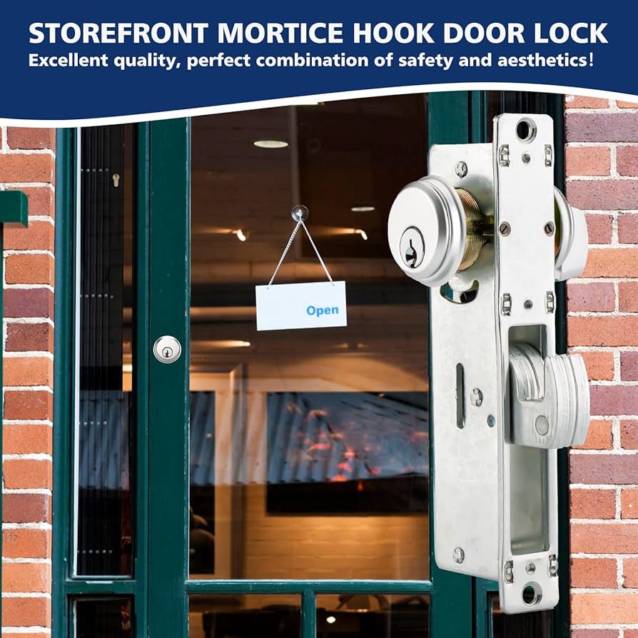 MaxxGeek Storefront Mortice Hook Door Lock, Commercial Door